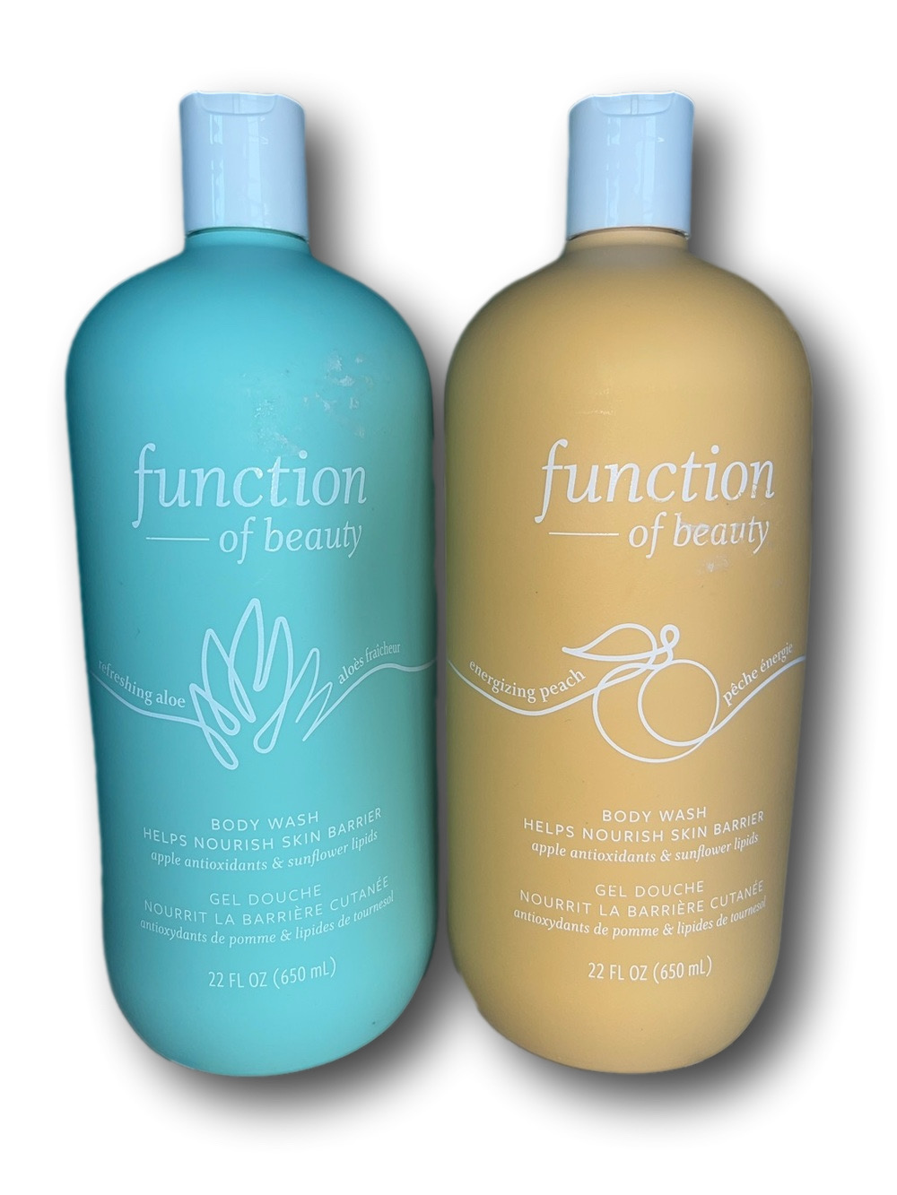 Function of Beauty 22oz Body Wash -Refreshing Aloe or Energizing Peach- choose 1